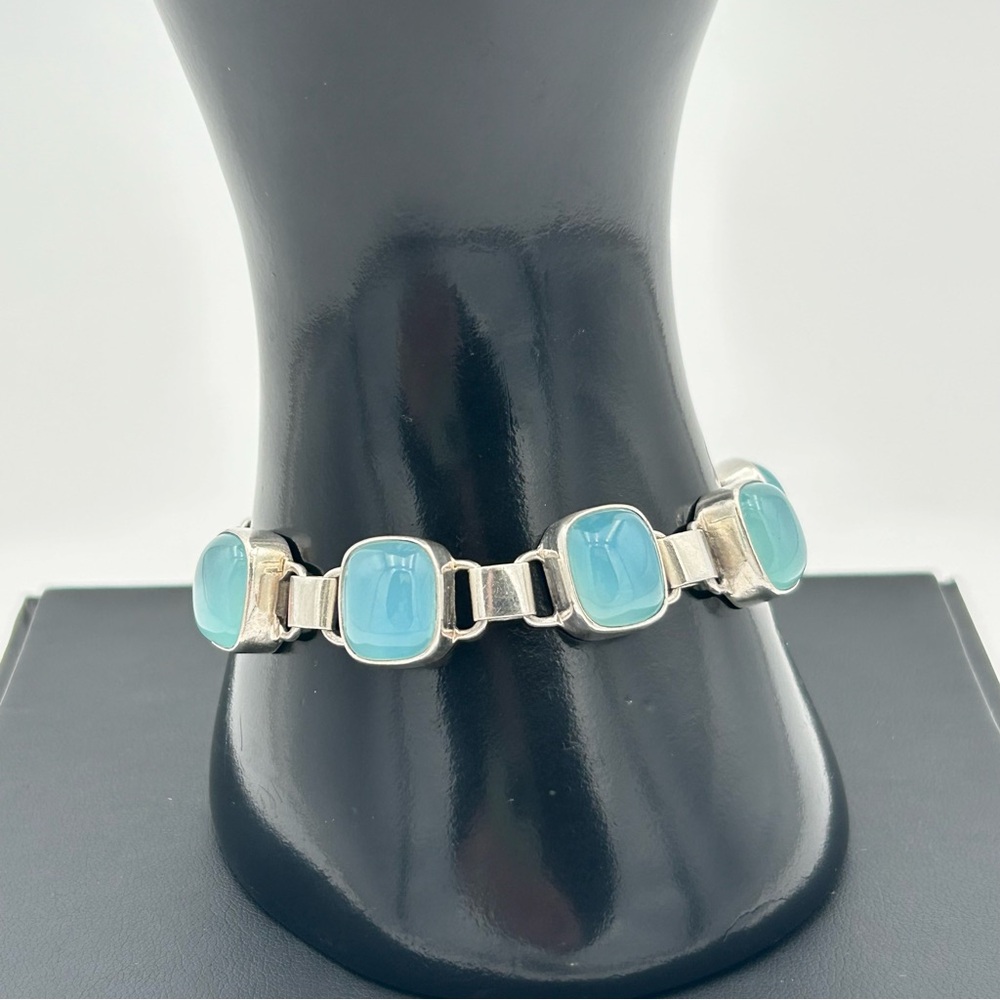 Vintage Sterling Silver and Blue Stone Bracelet